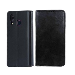 Leather Flip Cover with Internal Pocket For Samsung Galaxy A20E Black Leather Flip Cover with Internal Pocket For Samsung Galaxy A20E Black